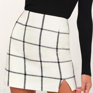 Checkered High Waisted Mini Skirt